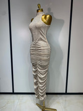 Women Sexy Backless Sleeveless Sparkly Diamonds Dress Slim Formal Elegant Celebrity Cocktail Party Luxury Birthday Gown Vestido